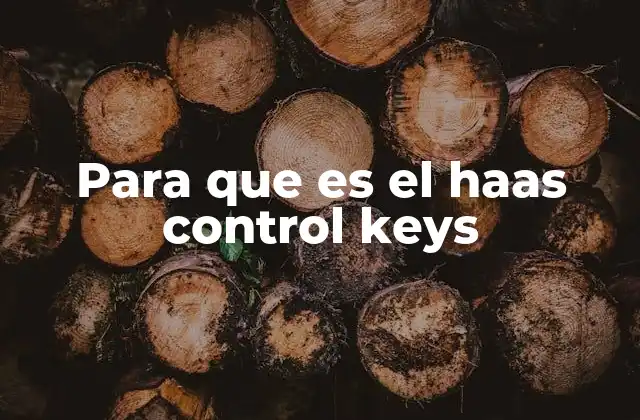 Para que es el Haas Control Keys