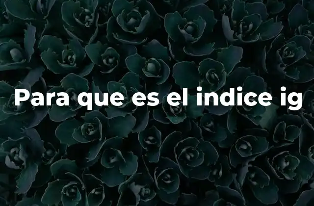 Para que es el Indice Ig