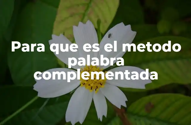 Para que es el Metodo Palabra Complementada
