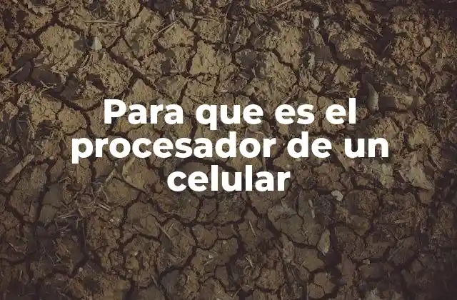 Para que es el Procesador de un Celular