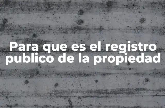 Para que es el Registro Publico de la Propiedad 2 La importancia del acceso a información inmobiliaria confiable