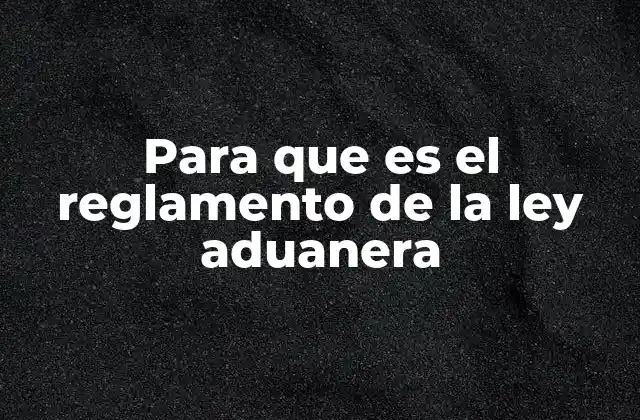 Para que es el Reglamento de la Ley Aduanera 2 El papel del reglamento en el comercio internacional