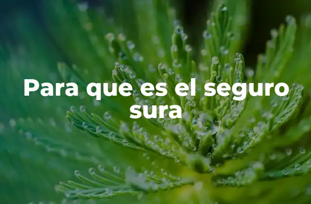 Para que es el Seguro Sura