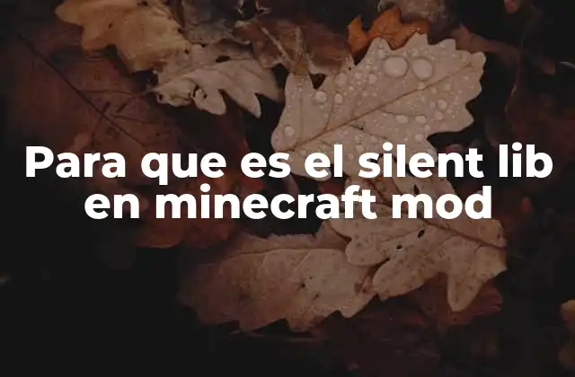 Para que es el Silent Lib en Minecraft Mod