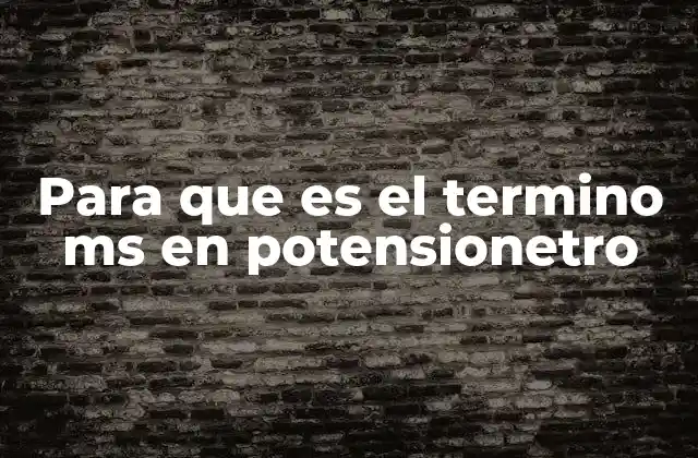 Para que es el Termino Ms en Potensionetro