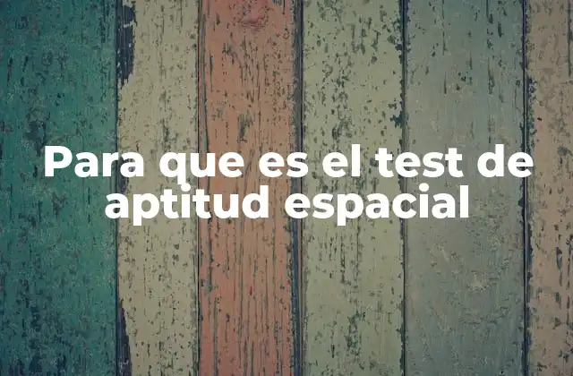 Para que es el Test de Aptitud Espacial