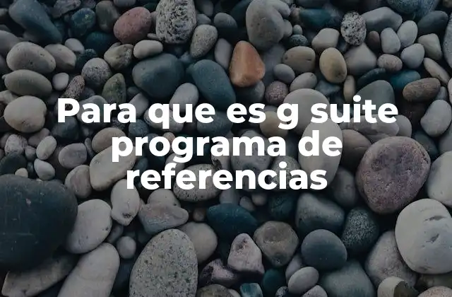 Para que es G Suite Programa de Referencias
