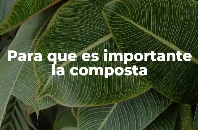 Para que es Importante la Composta