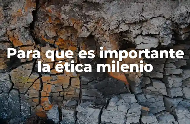 Para que es Importante la Ética Milenio