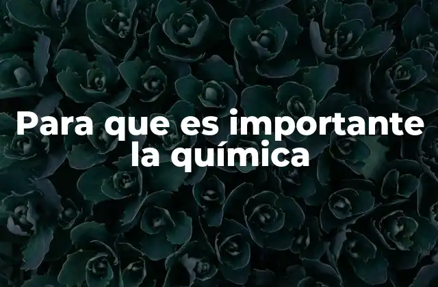 Para que es Importante la Química