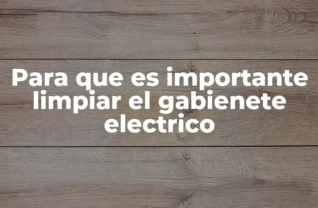 Para que es Importante Limpiar el Gabienete Electrico