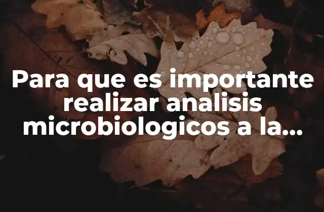 Para que es Importante Realizar Analisis Microbiologicos a la Longaniza