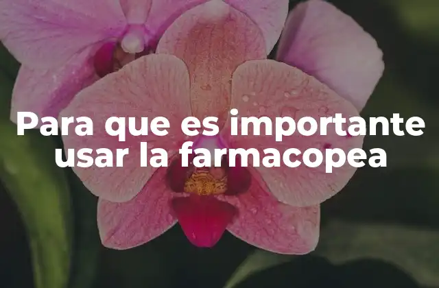 Para que es Importante Usar la Farmacopea