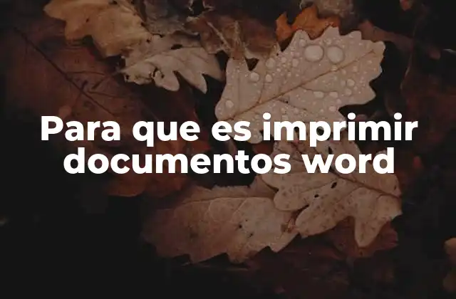 Para que es Imprimir Documentos Word