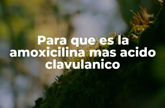 Para que es la Amoxicilina mas Acido Clavulanico