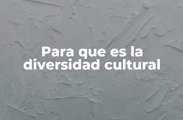 Para que es la Diversidad Cultural