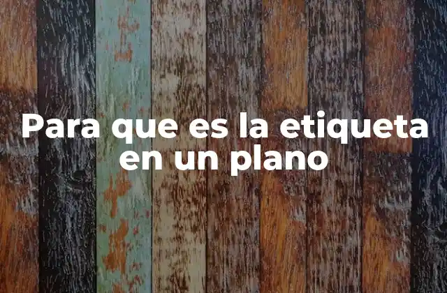 Para que es la Etiqueta en un Plano