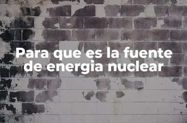Para que es la Fuente de Energia Nuclear