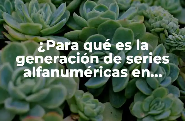 ¿para Qué es la Generación de Series Alfanuméricas en Excel?