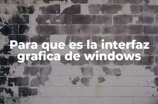 Para que es la Interfaz Grafica de Windows