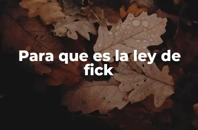 Para que es la Ley de Fick