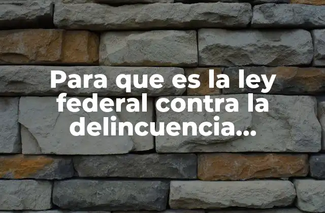 Para que es la Ley Federal contra la Delincuencia Organizada