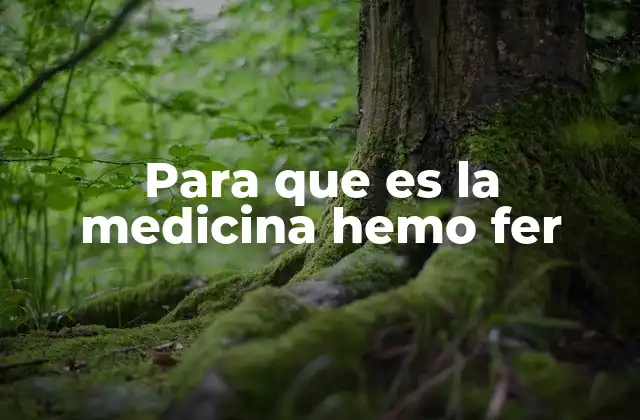 Para que es la Medicina Hemo Fer