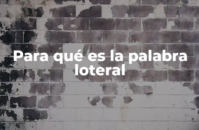 Para Qué es la Palabra Loteral