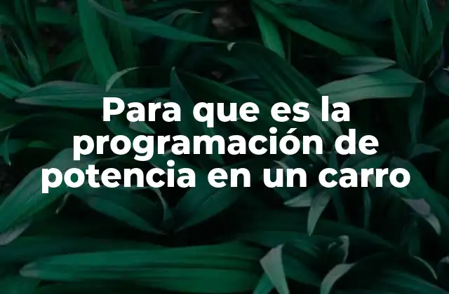 Para que es la Programación de Potencia en un Carro