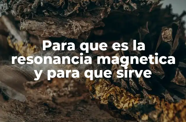 Para que es la Resonancia Magnetica y para que Sirve