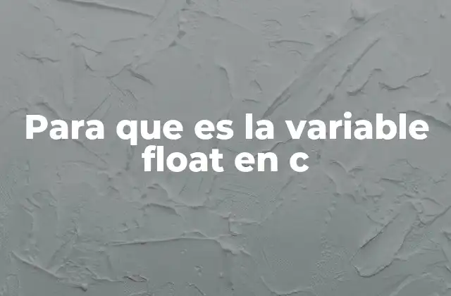 Para que es la Variable Float en C