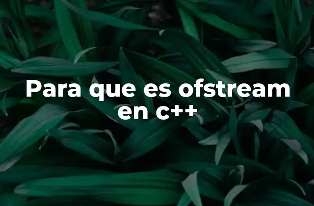 Para que es Ofstream en C++