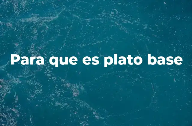 Para que es Plato Base