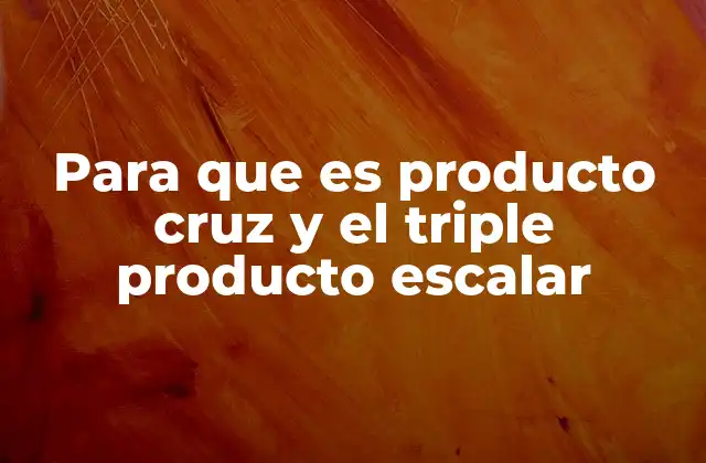 Para que es Producto Cruz y el Triple Producto Escalar