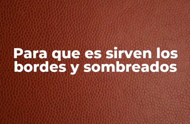 Para que es Sirven los Bordes y Sombreados