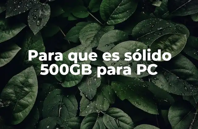 Para que es Sólido 500gb para Pc 2 Cómo mejora el rendimiento de una PC un SSD de 500 GB