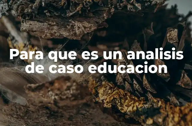 Para que es un Analisis de Caso Educacion