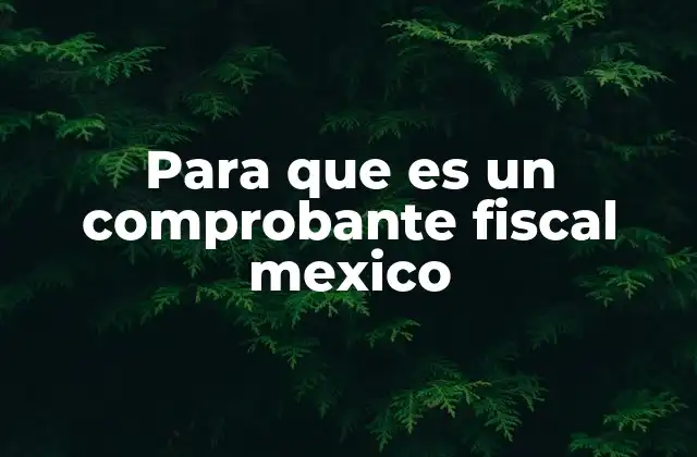 Para que es un Comprobante Fiscal Mexico