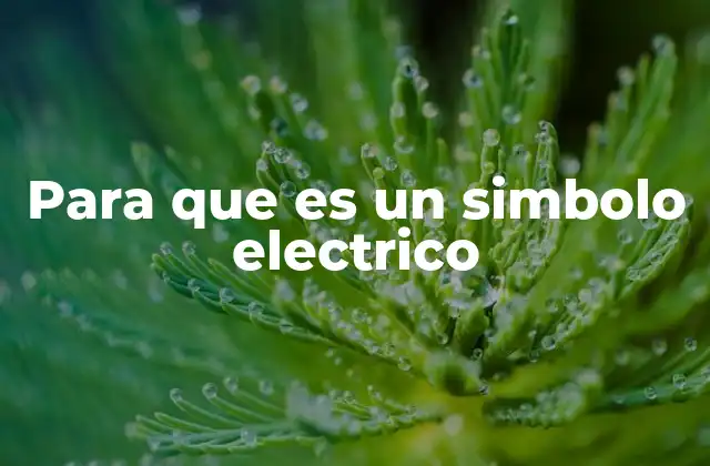 Para que es un Simbolo Electrico