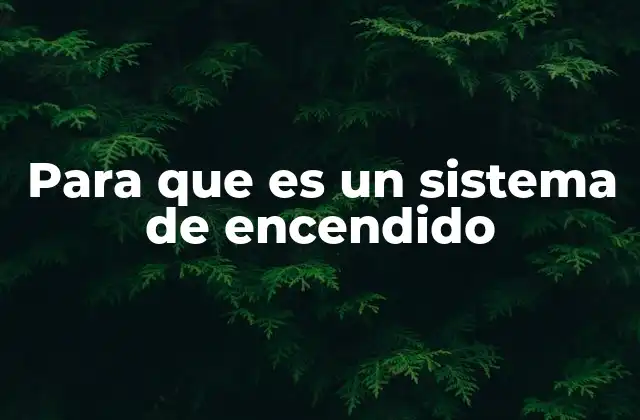 Para que es un Sistema de Encendido