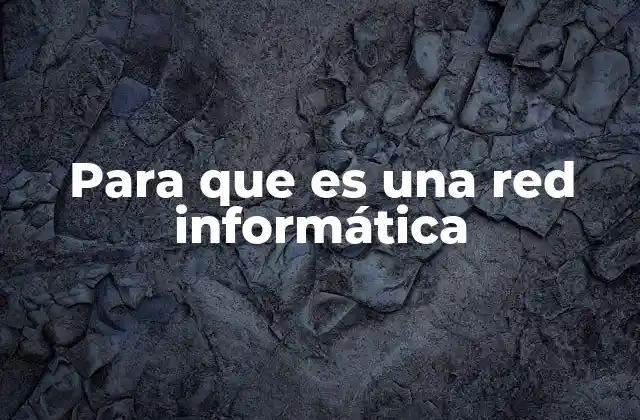 Para que es una Red Informática