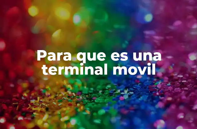 Para que es una Terminal Movil