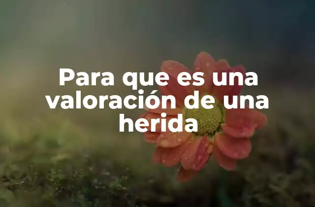 Para que es una Valoración de una Herida