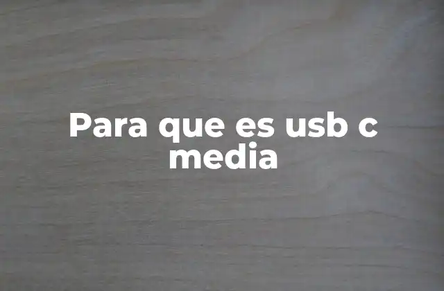 Para que es Usb C Media