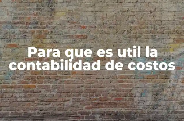 Para que es Util la Contabilidad de Costos
