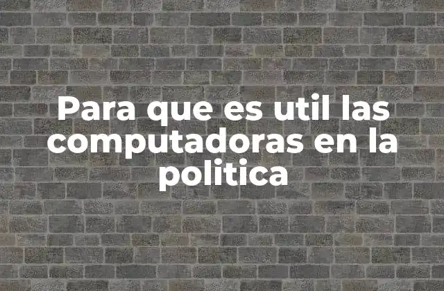 Para que es Util las Computadoras en la Politica