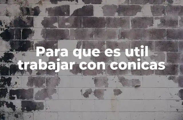 Para que es Util Trabajar con Conicas