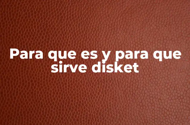 Para que es y para que Sirve Disket