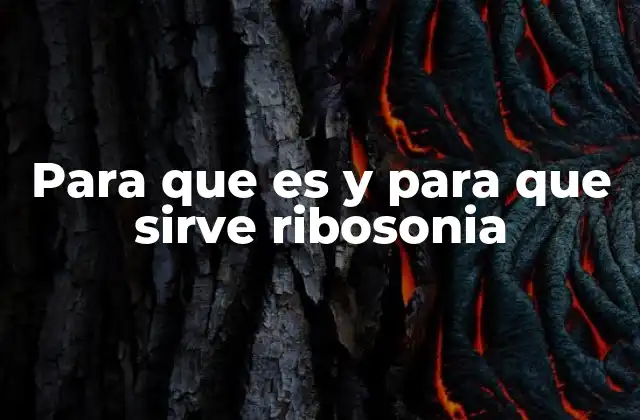 Para que es y para que Sirve Ribosonia