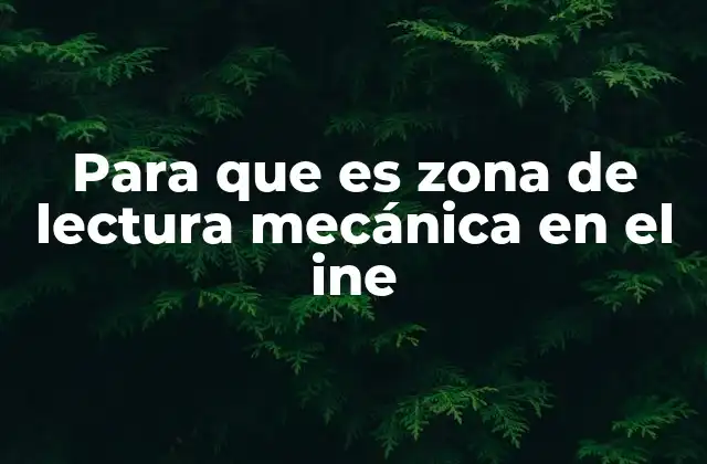 Para que es Zona de Lectura Mecánica en el Ine